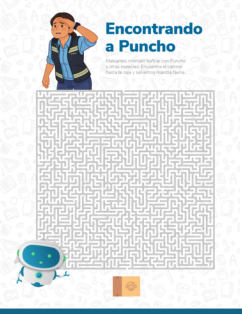 Cartilla de aduanas para niños y adolescentes – Página 8: actividad laberinto Cartilla de aduanas para niños y adolescentes – Página 8: actividad laberinto